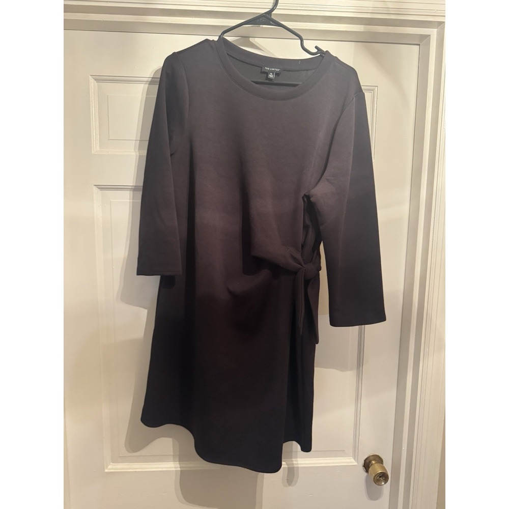 The Limited Black Ruched Bodycon Dress Stretch Fitted Size XLARGE Vintage Y2K